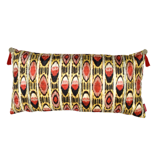 Striped Ikat Lumbar Cushion Cover