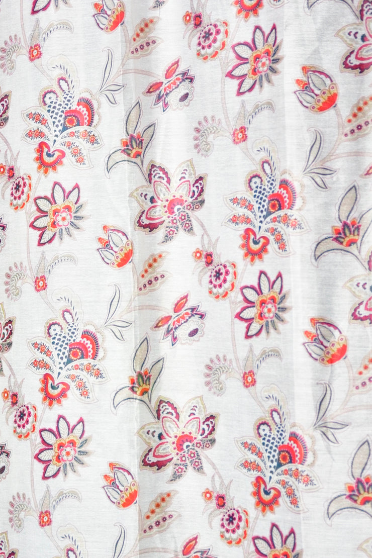 Coral Flora Printed Curtain