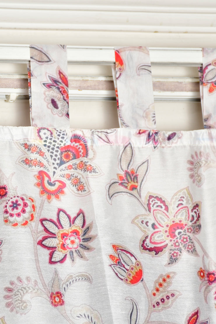 Coral Flora Printed Curtain