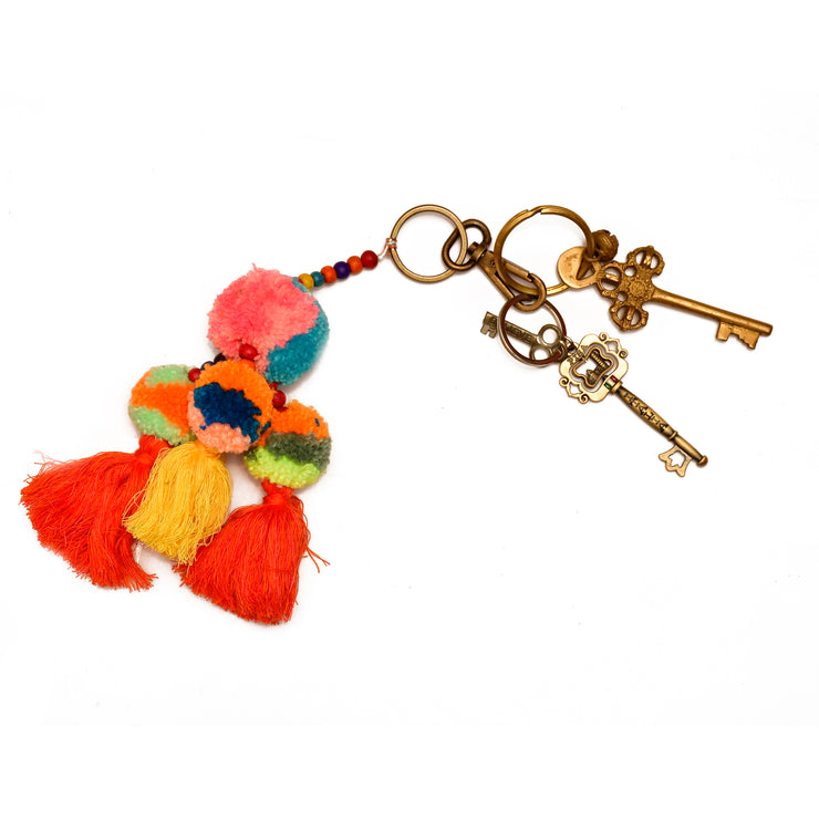 Pompom and Tassels Keyring