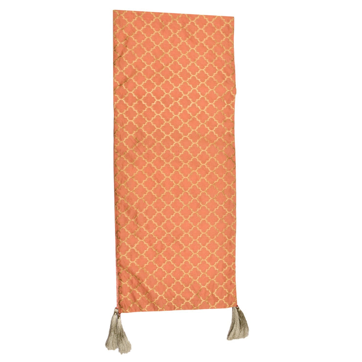 Coral Silk Trellis Table Runner