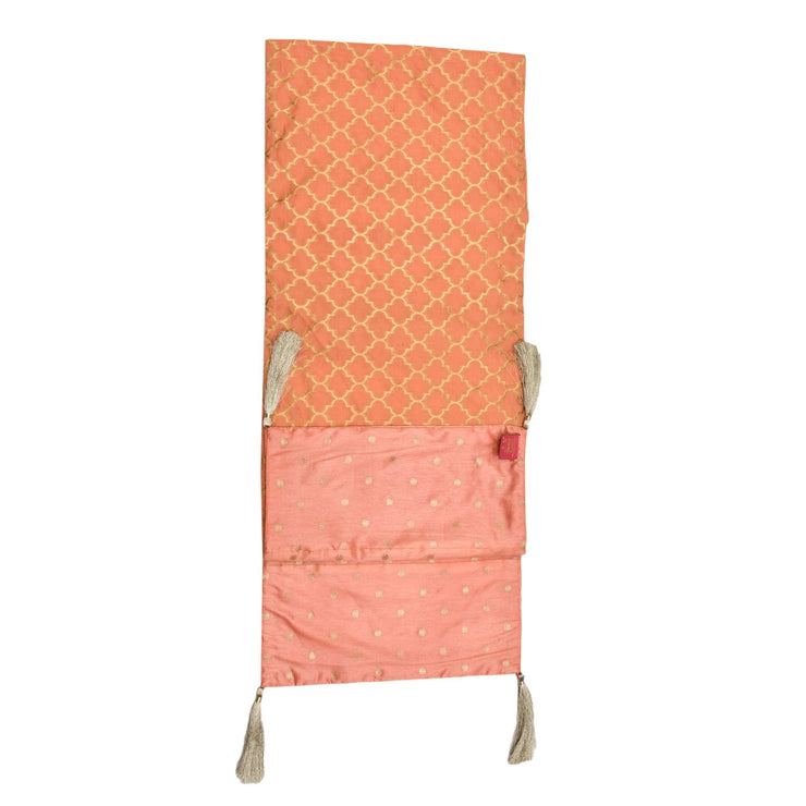 Coral Silk Trellis Table Runner