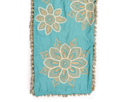 Silk Crewel Embroidered Table Runner