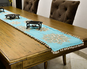 Silk Crewel Embroidered Table Runner