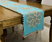 Silk Crewel Embroidered Table Runner