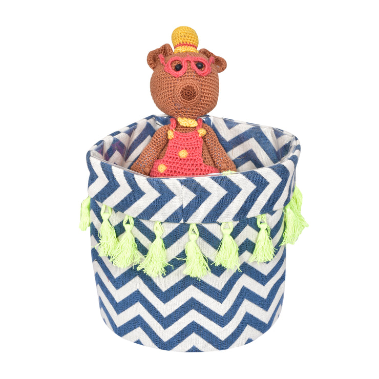 Mono Chevron Planter cum Storage Basket