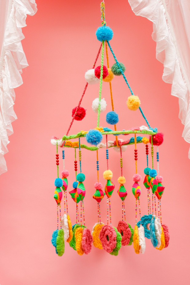 Floral crocheted hanging