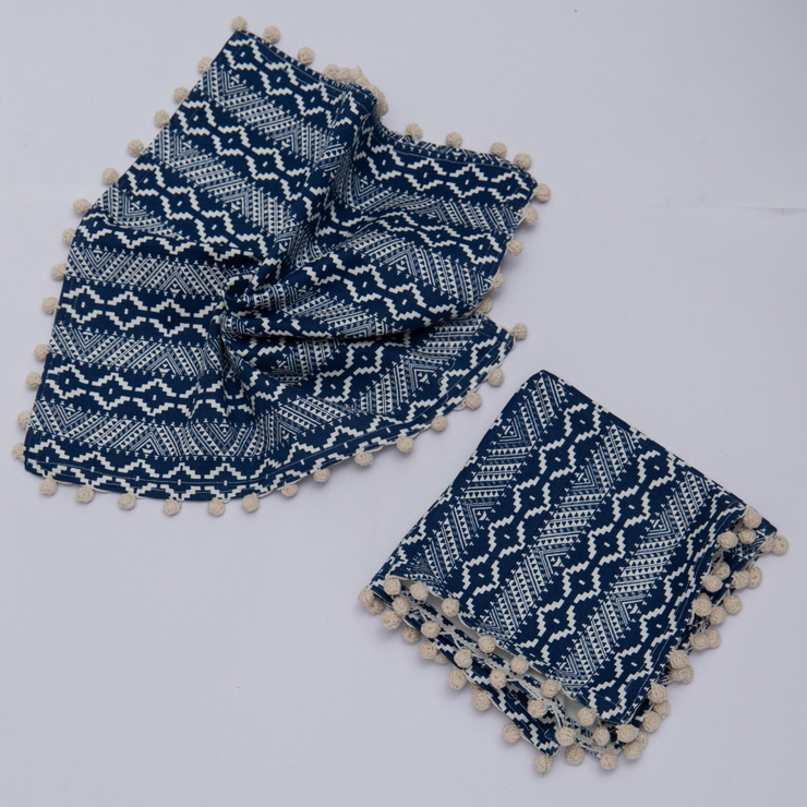 Blue Tribal Print Napkin