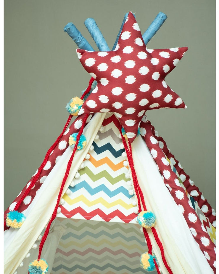 Polkas and  Chevron Tent House