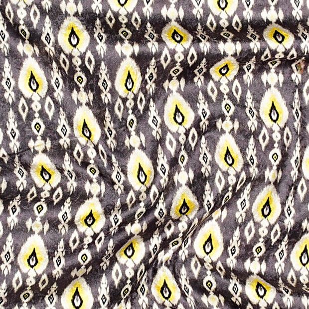 Yellow and Grey Ikkat Fabric